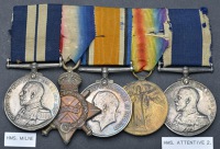 A Great War D.S.M. group of five awarded to Chief Engine Room Artificer 1st Class E. Pike, Royal Navy, awarded for...