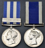 Pair: Chief Engine Room Artificer J. O. Davidson, Royal Navy

Egypt and Sudan 1882-89, dated reverse, 1 clasp,...
