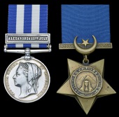 Pair: Chief Engine Room Artificer J. Glazbrook, Royal Navy

Egypt and Sudan 1882-89, dated reverse, 1 clasp,...