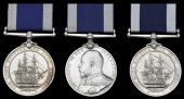 Royal Navy L.S. & G.C. (3), E.VII.R. (268264 Matthew Hendry, C.E.R.A. 1Cl., H.M.S. Vernon; 268422 A. J. Nicholson,...