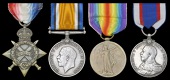 A Great War campaign service group of four awarded to Leading Stoker E. White, Royal Navy and Royal Fleet...