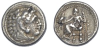 Greek Coinages, Kings of Macedonia, Alexander the Great, Drachm, Miletos, c. 325-323, head of Herakles right wearing...