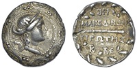 Greek Coinages, Macedon as a Roman Province, Tetradrachm, after 168, diademed head of Artemis right, quiver over...