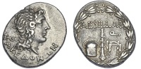 Greek Coinages, Macedon as a Roman Province, Æsillas, Quæstor, c. 95-70, Tetradrachm, head of the deified...