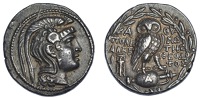 Greek Coinages, Attica, Athens, Tetradrachm, new style, c. 165-42, magistrates Polemon, Alkedes and Theodotos,...