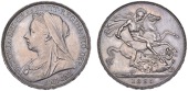 Victoria (1837-1901), Crown, 1895, edge lix (ESC 309; S 3937). A few edge nicks, otherwise extremely fine or better...