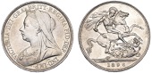 Victoria (1837-1901), Crown, 1896, edge lx (ESC 311; S 3937). Some surface marks, otherwise better than extremely...