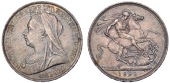 Victoria (1837-1901), Crown, 1899, edge lxiii (ESC 317; S 3937). Extremely fine or better, toned 	£120-150