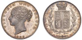 Victoria (1837-1901), Proof Halfcrown, 1839, one plain and one ornate fillet, initials in relief, edge plain,...