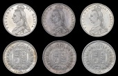 Victoria (1837-1901), Halfcrowns (3), 1887 Jubilee, 1888, 1889 (ESC 719, 721-2; S 3924) [3]. Second practically as...
