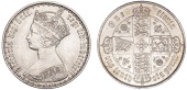 Victoria (1837-1901), Florin, 1862, usual flawed upper colon after brit (Dickinson, SCMB 1978, p.208; ESC 820; S...