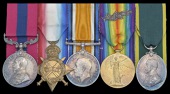 A Great War D.C.M. group of five awarded to Serjeant A. E. Large, 1/5th Battalion Nottinghamshire & Derbyshire...