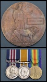 A Great War M.M. group of three awarded to Private W. Alton, 10th (Service) Battalion Nottinghamshire & Derbyshire...