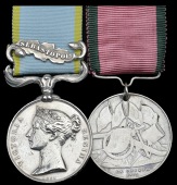 Pair: Sergeant J. Robinson, 95th Regiment

Crimea 1854-56, 1 clasp, Sebastopol (No.28.. Sergt. James Robinson,...
