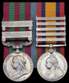 Pair: Private A. Rose, Nottinghamshire & Derbyshire Regiment

India General Service 1895-1902, 2 clasps, Punjab...