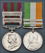 Pair: Private A. Radbourne, Nottinghamshire & Derbyshire Regiment

India General Service 1895-1902, 2 clasps,...