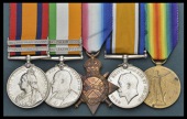 Five: Private J. Evans, Nottinghamshire & Derbyshire Regiment

Queen’s South Africa 1899-1902, 2 clasps, Cape...