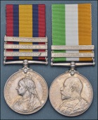 Pair: Private G. Stone, Nottinghamshire & Derbyshire Regiment

Queen’s South Africa 1899-1902, 3 clasps, Cape...