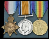 Three: Private J. Wheatley, Nottinghamshire & Derbyshire Regiment
1914-15 Star (7716 Pte., Notts. & Derby. R.);...