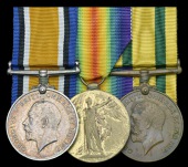 Three: Private W. A. Gell, Nottinghamshire & Derbyshire Regiment

British War and Victory Medals (26313 Pte.,...