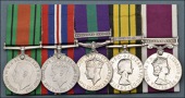 Five: Sergeant L. M. Stansby, Sherwood Foresters

Defence and War Medals, unnamed; General Service 1918-62, 1...