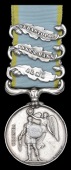 Crimea 1854-56, 3 clasps, Alma, Inkermann, Sebastopol (Pte. J. Cope, 95th Regt.) engraved naming, edge bruising,...