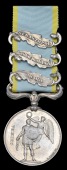 Crimea 1854-56, 3 clasps, Alma, Inkermann, Sebastopol (G. Yates, 95th Regt.) officially impressed naming, good very...