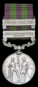 India General Service 1895-1902, 2 clasps, Punjab Frontier 1897-98, Tirah 1897-98 (4216 Pte. G. Staley, 2d Bn....