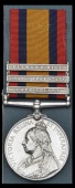 The Q.S.A. awarded to Private C. Girling, 1st Battalion Derbyshire Regiment, wounded at Vlakfontein, 29 May 1901,...