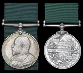 Volunteer Force Long Service (2) E.VII.R. (1315 Pte. G. Holmes, 2nd V.B. Notts. & Derby. R.; 2550 C. Sjt. J. S....
