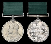 Volunteer Force Long Service (2), E.VII.R. (7412 Pte. W. H. Packer, 1st Notts. Vol. R.C.; 4175 Pte. C. Simkins,...