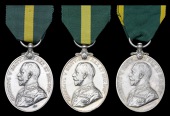 Territorial Force Efficiency Medal (3), G.V.R. (3 Sjt. O.R.C. J. W. Chadwick, 5/Notts. & Derby. Regt.; 142 Cpl. J....