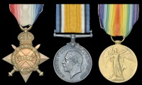 Three: Private W. A. Barker, Sussex Yeomanry

1914-15 Star (1825 Pte., Suss. Yeo.); British War and Victory Medals...