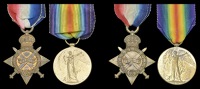 1914-15 Star/Victory Medal pairs (2) (1560 Pte. C. R. A. Galloway, Suss. Yeo.; 1847 Pte. H. Molyneux-Ffennell, Suss....