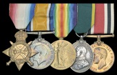 Five: Driver C. E. Smith, Royal Field Artillery, late Sussex Yeomanry

1914-15 Star (1568 Pte., Suss. Yeo.);...