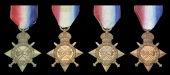 1914-15 Star (4) (1851 L. Cpl. A. W. Baines, Suss. Yeo.; 1695 Pte. B. D. Bowes, Suss. Yeo.; 2566 Pte. A. W. Cutbill,...