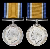 British War Medal 1914-20 (2) (1496 Cpl. F. C. Smart, Suss. Yeo.; G-21494 Pte. C. W. Hunt, R. Suss. R.) extremely...