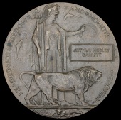 Memorial Plaque 1914-18 (Arthur Hedley Garrett) nearly extremely fine 	 £40-60