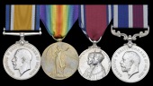 A Great War M.S.M. group of four awarded to Chief Mechanic H. W. Hartwell, Royal Air Force, late Royal Flying...