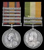 Pair: Private W. Baker, East Surrey Regiment

Queen’s South Africa 1899-1902, 5 clasps, Tugela Heights, Orange...
