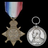 Pair: Stoker 1st Class W. Montgomery, Royal Fleet Reserve, late Royal Navy, who was taken prisoner at Antwerp in...
