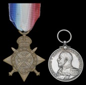 Pair: Stoker 1st Class W. Montgomery, Royal Fleet Reserve, late Royal Navy, who was taken prisoner at Antwerp in...
