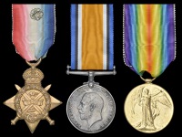 Three: Private J. Marshall, 10th Hussars

1914 Star (679 Pte., 10/Hrs.) rosette on ribbon; British War and Victory...