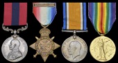 A Great War ‘B.E.F. 1914’ D.C.M. group of four awarded to Private Frank Glasspool, 1st Battalion Hampshire...