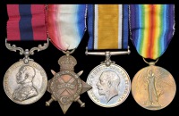 A Great War D.C.M. group of four awarded to Acting Serjeant W. C. Shadwell, 2/4th Battalion Hampshire Regiment,...