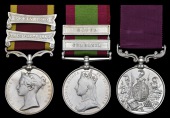Three: Colour Sergeant R. Carr, 67th Regiment

China 1857-60, 2 clasps, Taku Forts 1860, Pekin 1860 (Drumr. Robt....