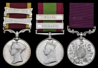 Three: Colour Sergeant R. Carr, 67th Regiment

China 1857-60, 2 clasps, Taku Forts 1860, Pekin 1860 (Drumr. Robt....