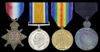 Four: Corporal H. H. Brake, 1st Battalion Hampshire Regiment, discharged due to wounds 20 April 1917

1914 Star...