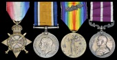 Four: Colour Serjeant H. J. Wotton, 2nd Battalion Hampshire Regiment, awarded the M.S.M. for valuable services...