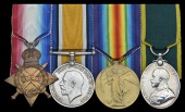 Four: Corporal J. White, Hampshire Regiment
1914-15 Star (9656 Pte., Hamps. R.); British War and Victory Medals...